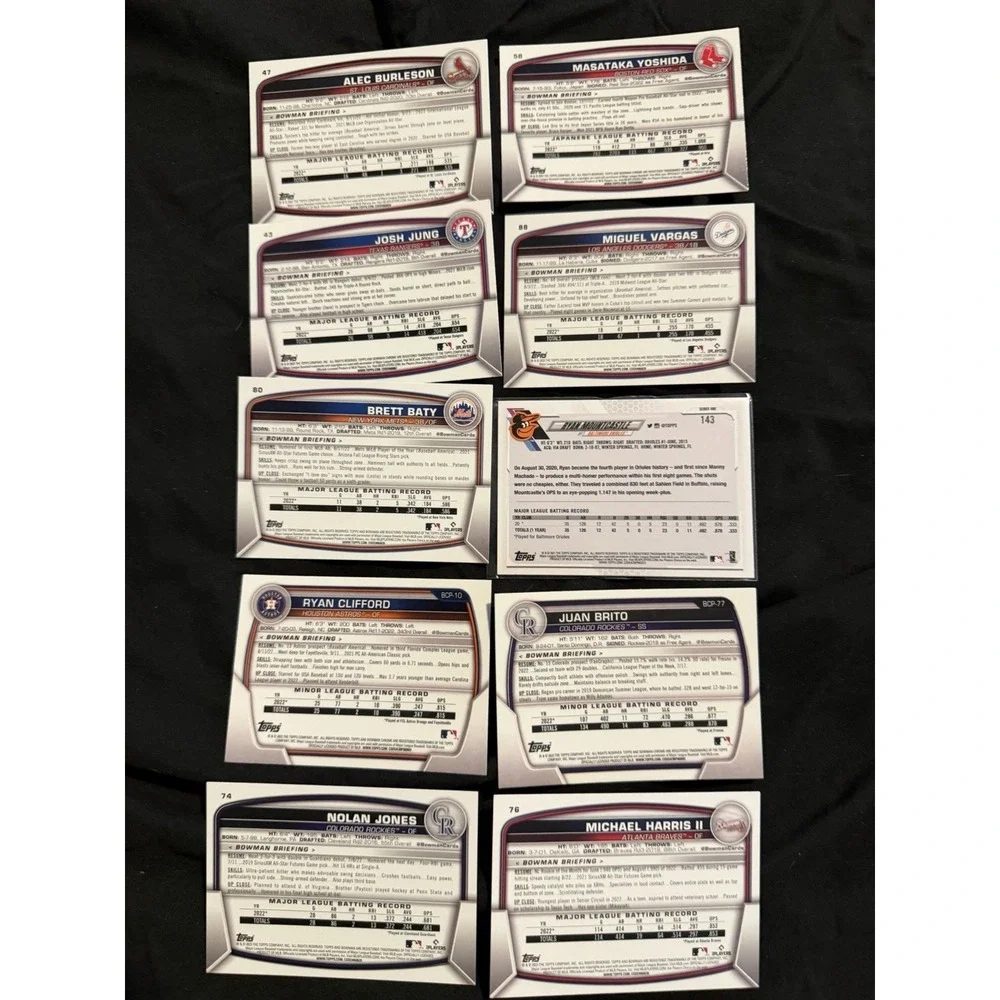 2021‎ / 2023 Topps MLB Baseball cards BCP Series One, Numbered, BP lot of 25
